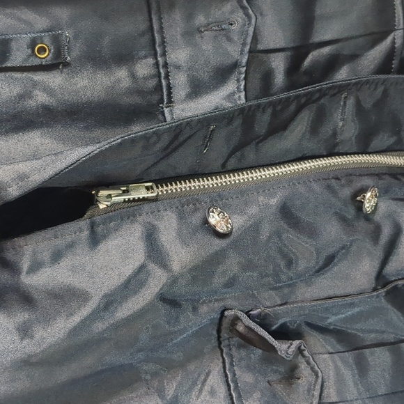 Vintage Police Jacket Men's Fits 46R 80s Bomber Fur Collared Lined Uniform Blue - Picture 7 of 10